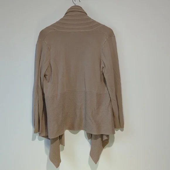 George Beige Open Front Ribbed Cardigan - Picture 2 of 6